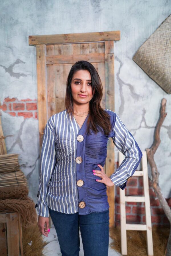 ​Indigo Stripe Harmony Top - Image 3