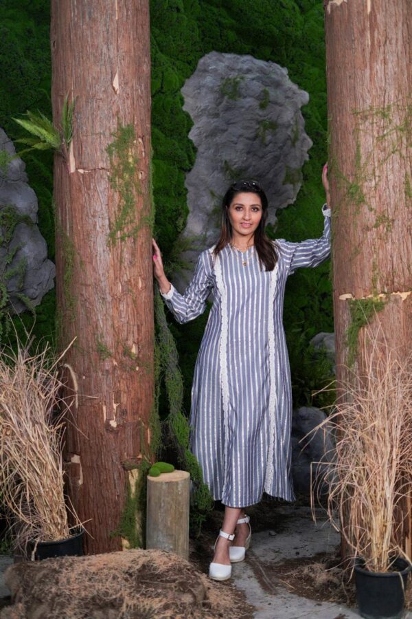 Serenity Stripes Midi Dress - Image 2